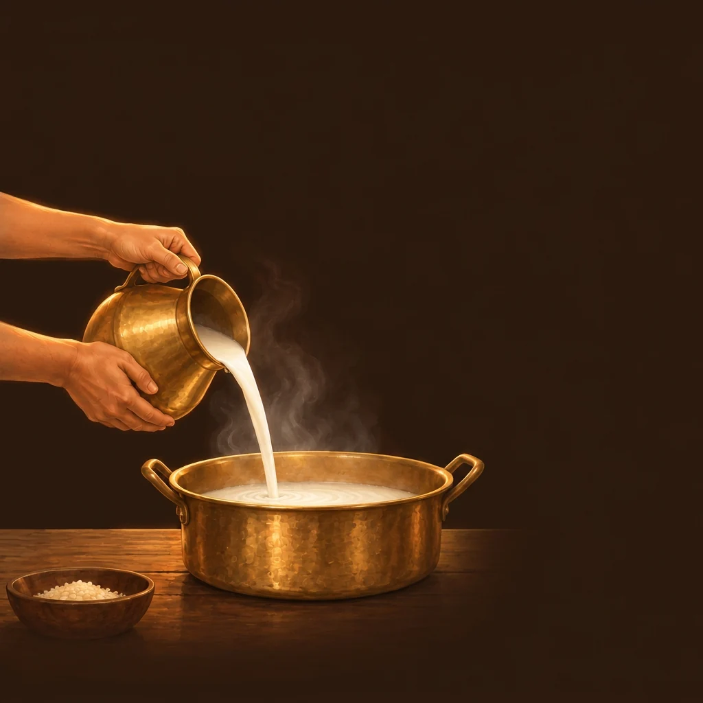 Milk: a close-up of a home cook's hands preparing the bar.