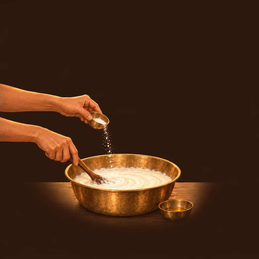 D3, B12, inulin fortification done: a close-up of a home cook's hands preparing the bar.